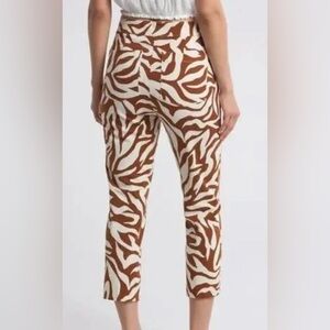 SPANX On The Go Zebra Print Ankle Slim Straight Leg Pants XS (0-2) NWT